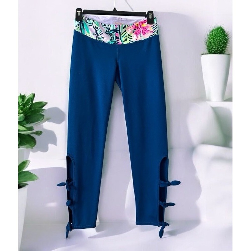 Lilly Pulitzer Noelani Weekender Leggings Inky Navy Slathouse Soirée Size‎ Small